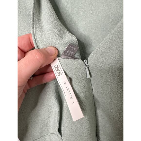 NWT ASOS Wiggle Midi Dress Size 8 Petite Sage Green Split Front Business Casual - Picture 10 of 10